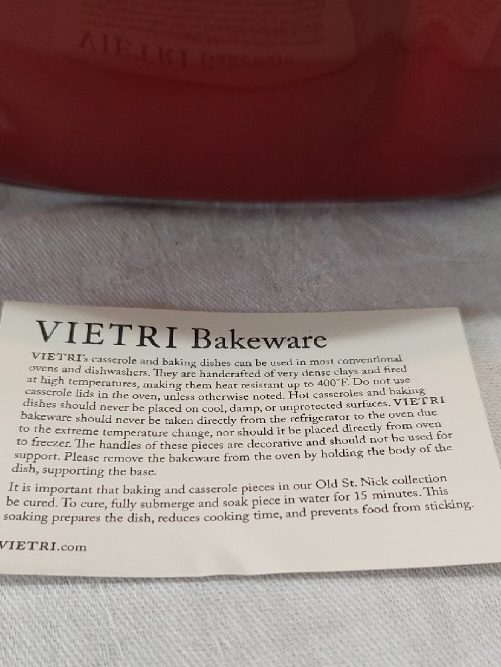 Vietri Glossy Red Ceramic Lidded Baker - Picture 2 of 8
